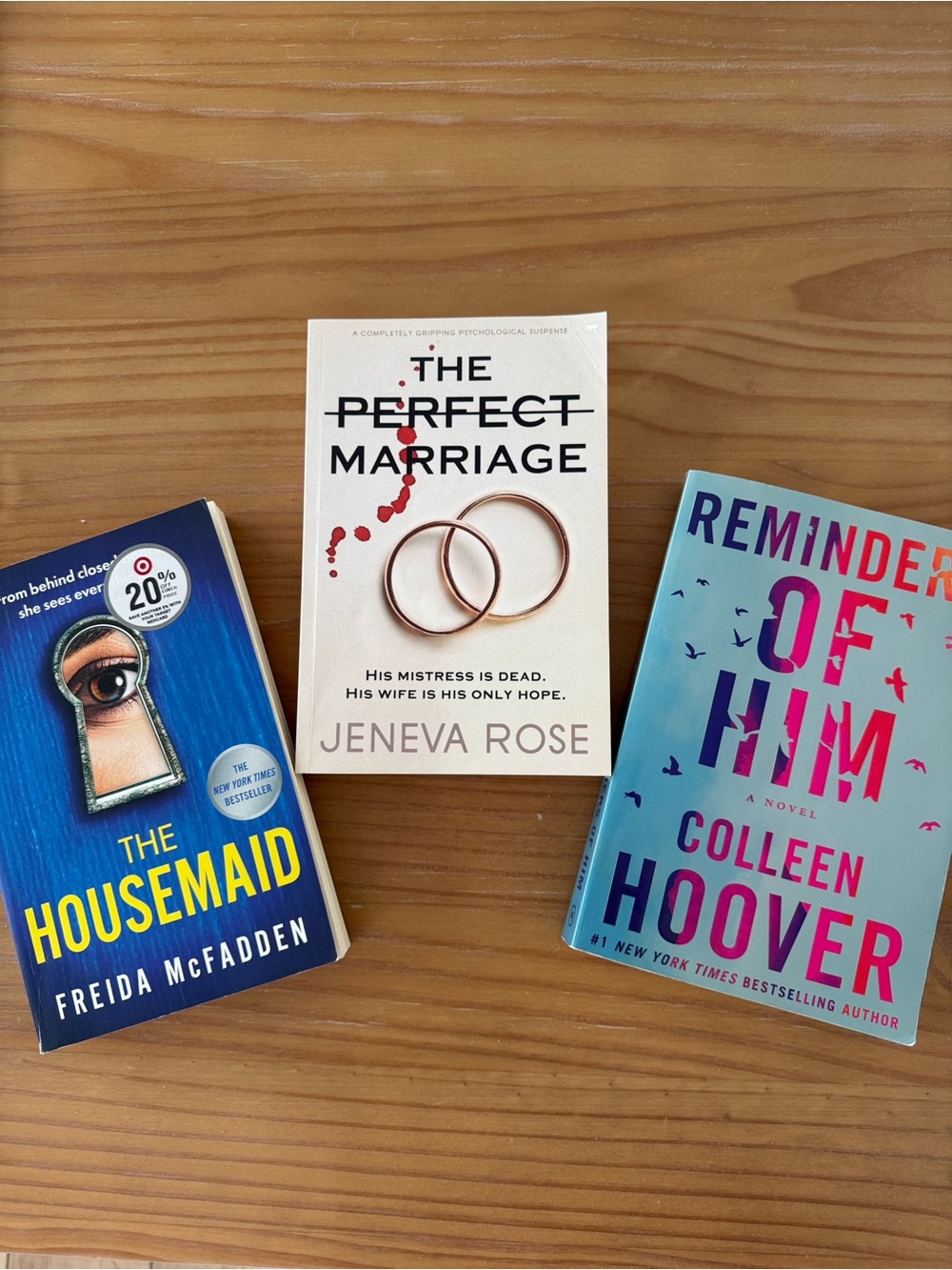Book Tok 3 Paperbacks - The Housemaid, The Perfect Marriage, Reminders of Him